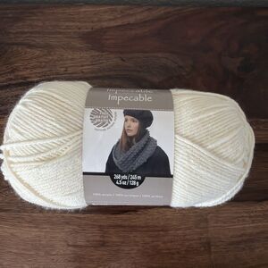 Loops & Threads Impeccable Yarn Aran Cream Acrylic 4 Worsted 285yd